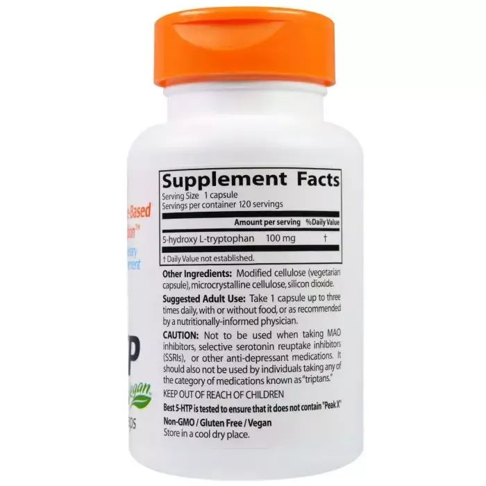 Аминокислота Doctor's Best 5-HTP (Гидрокситриптофан) 100мг, 180 капсул (DRB-00312) изображение 2