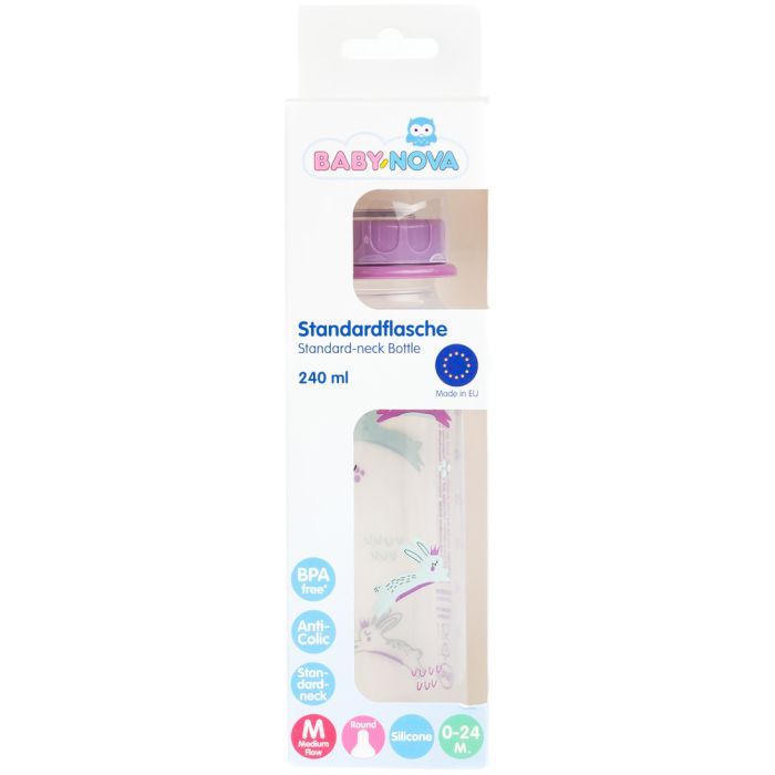 Бутылочка для кормления Baby-Nova Декор 240 мл Розовый (3960066) изображение 2