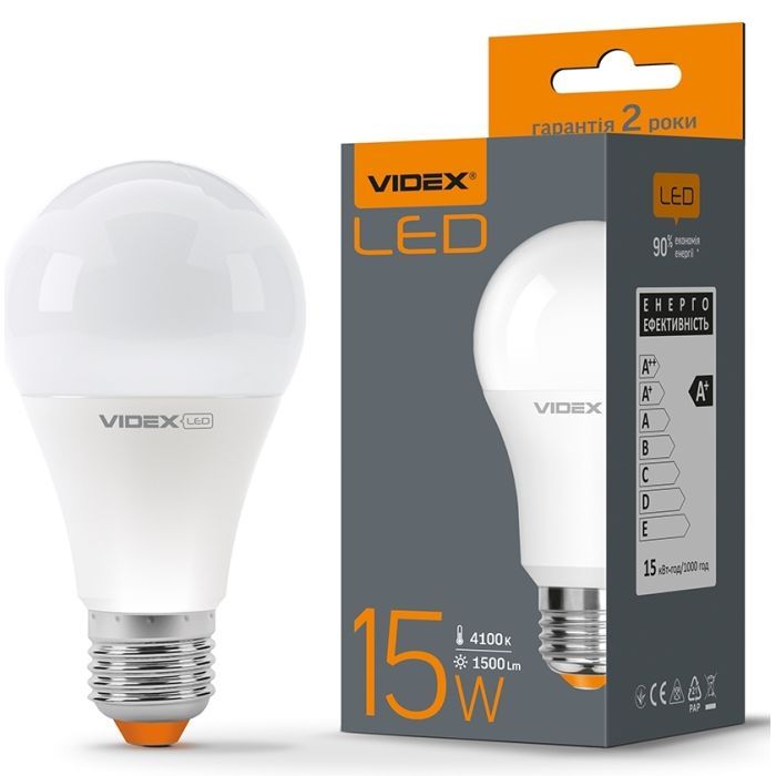 Лампочка Videx A65e 15W E27 4100K (VL-A65e-15274) изображение 2
