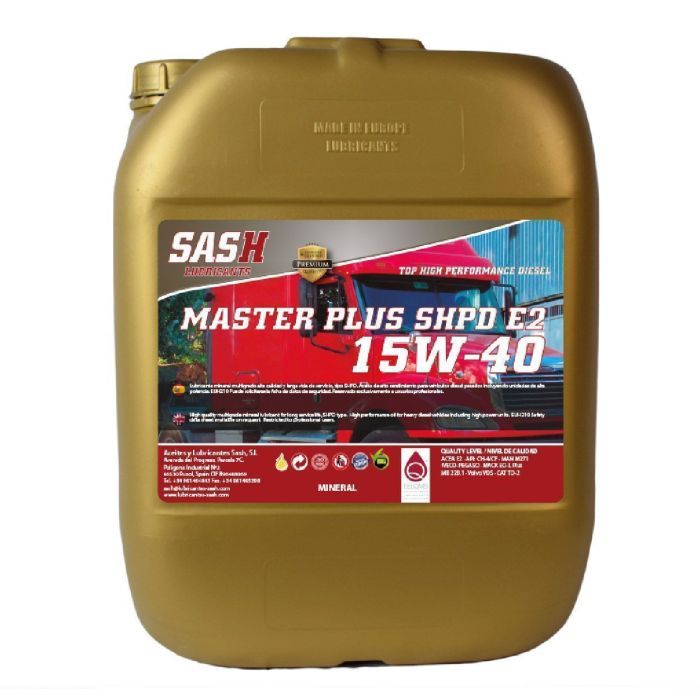 Моторное масло SASH минеральное MASTER PLUS 15W40 SHPD E2. 20л (100413)