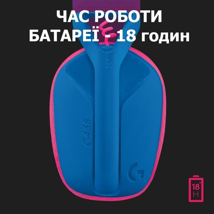 Навушники Logitech G435 Lightspeed Wireless Gaming Headset Black (981-001050) зображення 7