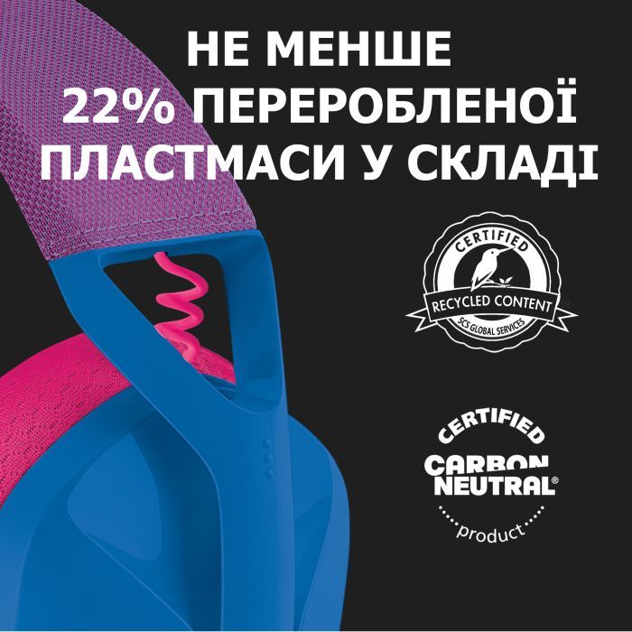 Навушники Logitech G435 Lightspeed Wireless Gaming Headset Black (981-001050) зображення 8