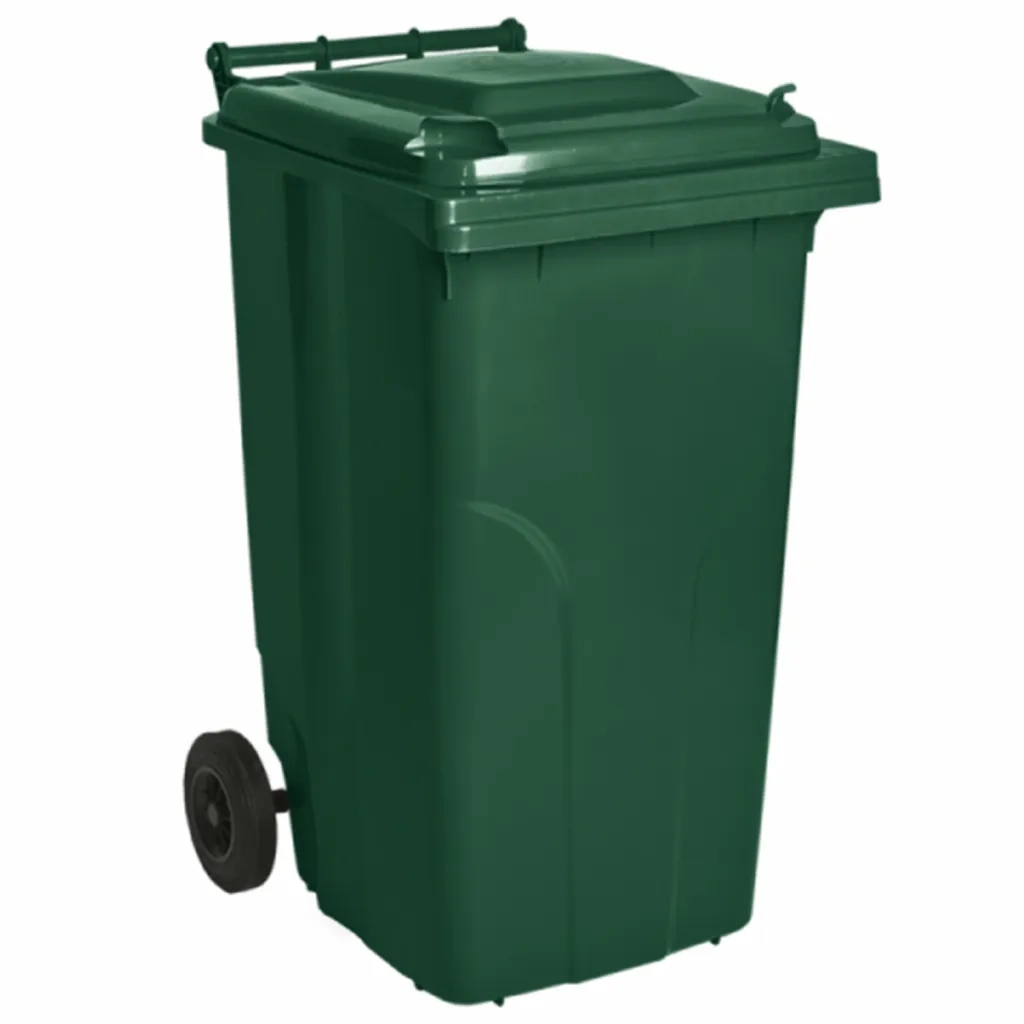 Контейнер для сміття Алеана на колесах з ручкою зелений 240 л (4823052308506)