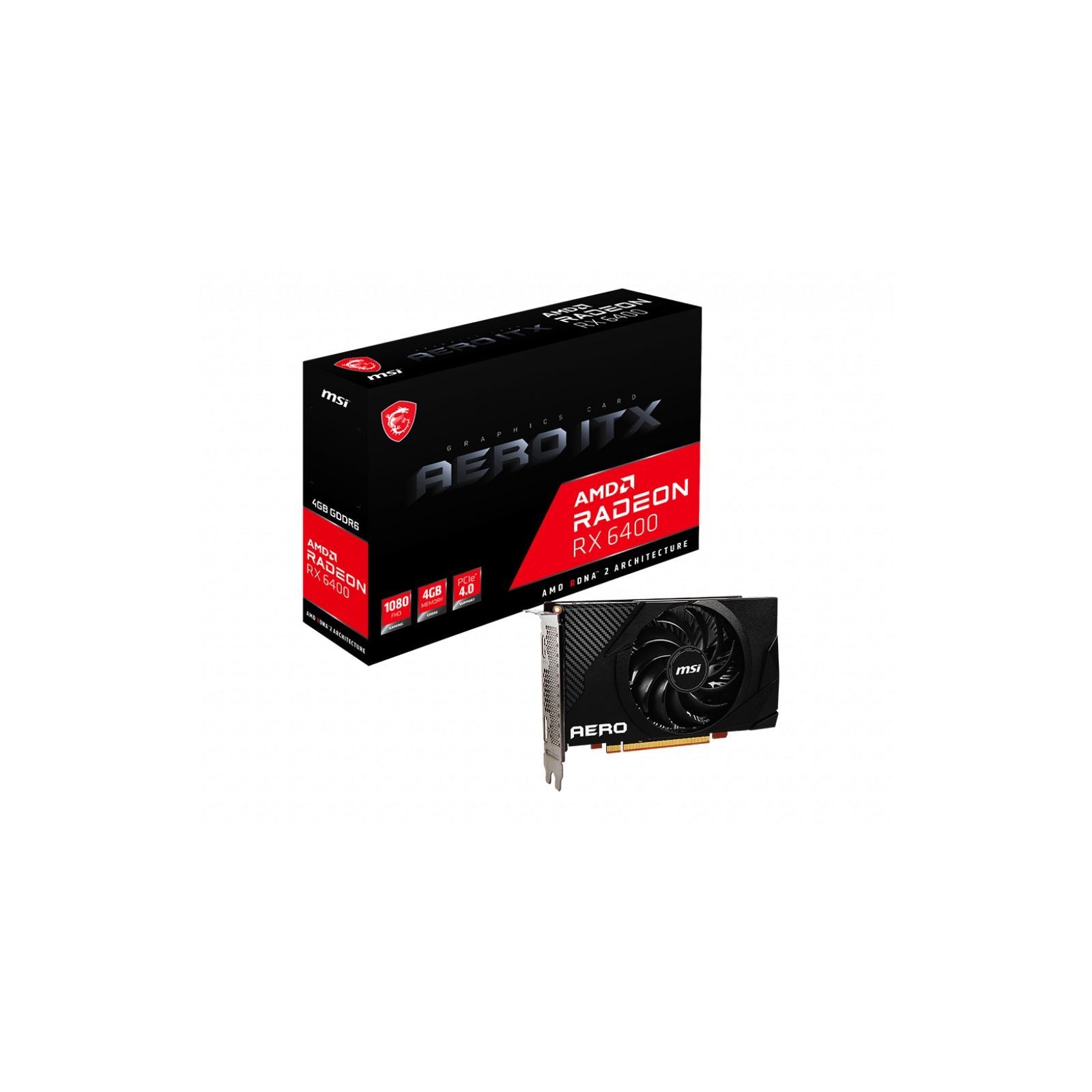 ᐈ Купить видеокарту MSI Radeon RX 6400 4Gb AERO ITX (RX 6400 AERO