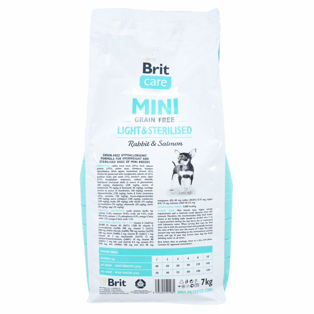 Сухий корм для собак Brit Care GF Mini Light & Sterilised 2 кг (8595602521067) зображення 2