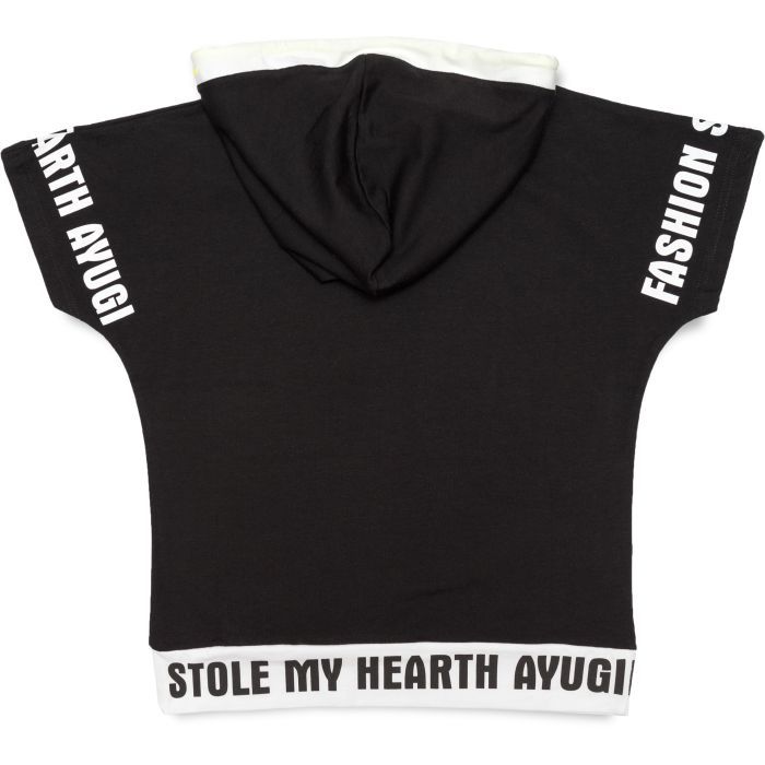 Футболка дитяча A-Yugi з капюшоном (7018-152G-black) зображення 2