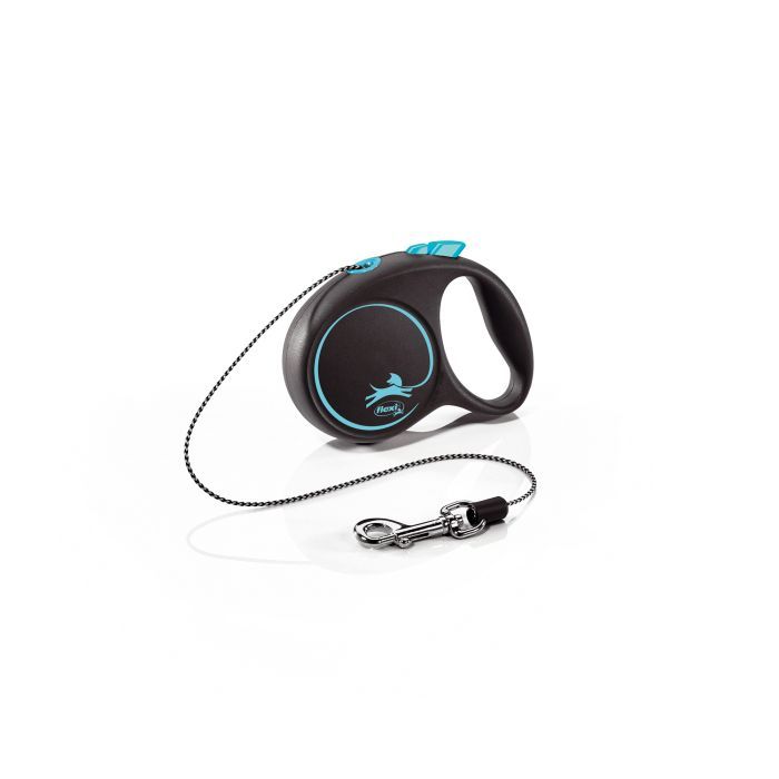 Поводок для собак Flexi Black Design XS трос 3 м (голубой) (4000498033234)