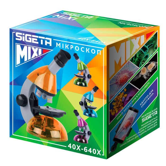 Микроскоп Sigeta Mixi с адаптером для смартфона 40x-640x Orange (65913) изображение 6