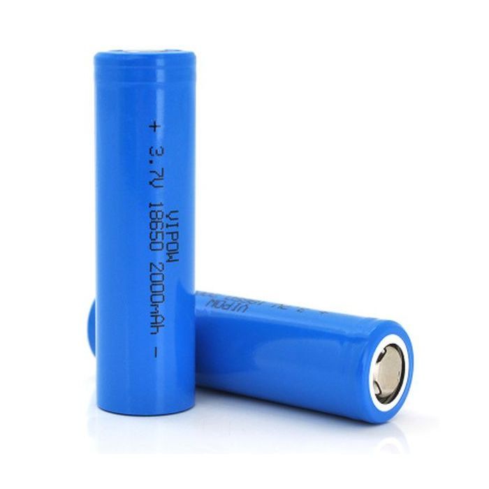 Акумулятор 18650 2000mAh, FlatTop, 3.7V, Blue Vipow (ICR18650-2000mAhFT)