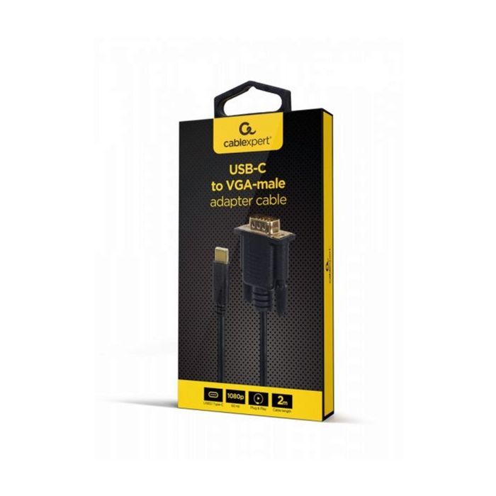 Переходник Cablexpert USB-C to VGA/Full HD60Hz 2m (A-CM-VGAM-01) изображение 2
