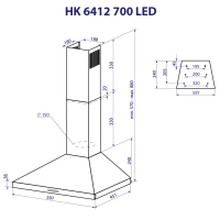 Вытяжка кухонная Minola HK 6412 WH 850 LED изображение 11