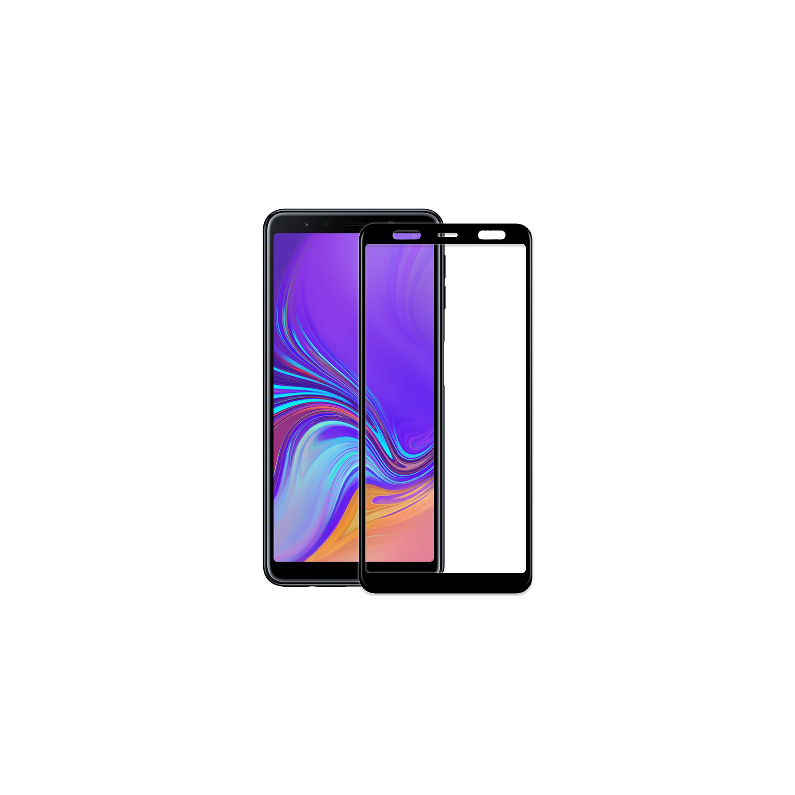 Стекло защитное PowerPlant Full screen Samsung Galaxy A7 (2018), Black (GL606023)