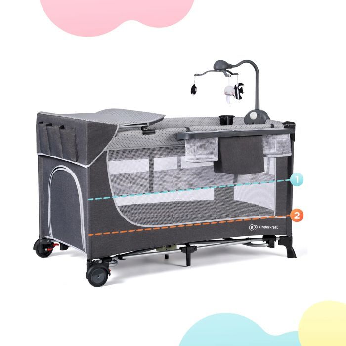 Дитячий манеж Kinderkraft кровать Leody с пеленатором Grey (5902533917952) зображення 12