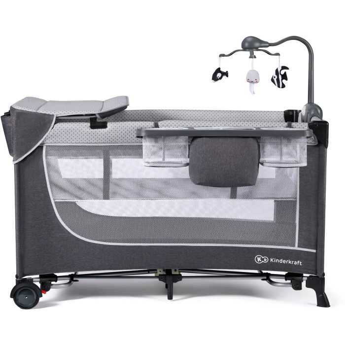 Дитячий манеж Kinderkraft кровать Leody с пеленатором Grey (5902533917952) зображення 2