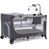 Дитячий манеж Kinderkraft кровать Leody с пеленатором Grey (5902533917952) зображення 3