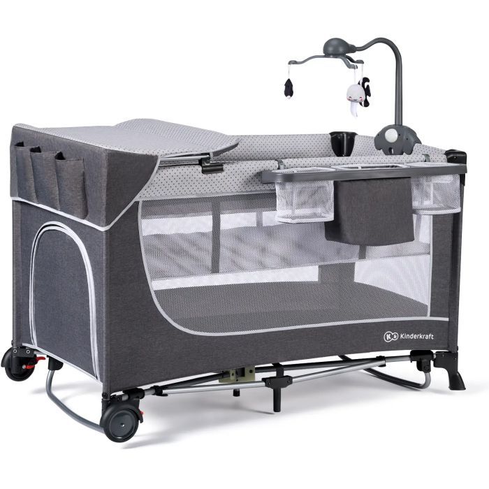 Дитячий манеж Kinderkraft кровать Leody с пеленатором Grey (5902533917952) зображення 4