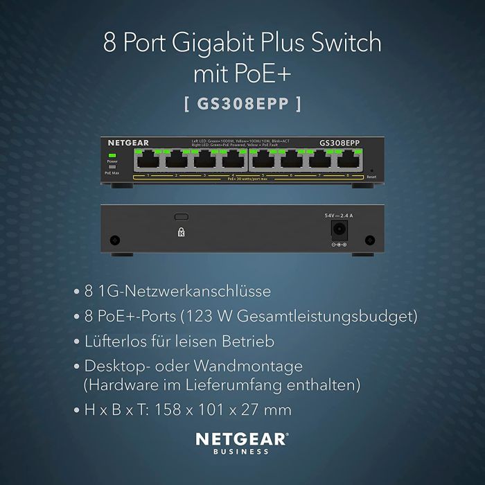 Коммутатор сетевой Netgear GS308EPP-100PES изображение 7