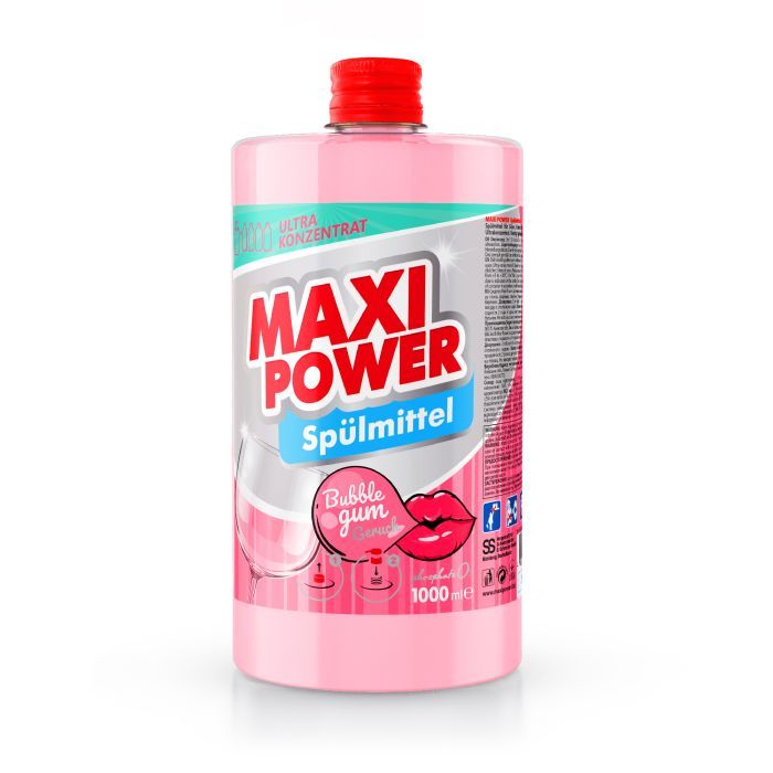 Средство для ручного мытья посуды Maxi Power Бабл Гам запаска 1000 мл (4823098411970)