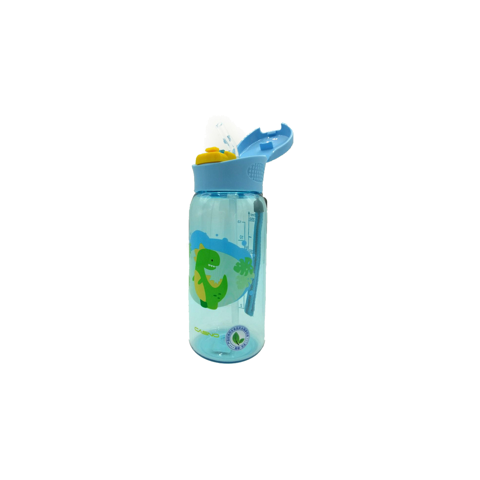 Пляшка для води Casno 400 мл KXN-1195 Блакитна Діно з соломинкою (KXN-1195_Dino) зображення 4