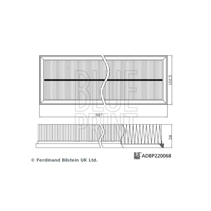 Воздушный фильтр для автомобиля Blue Print ADBP220068 изображение 2