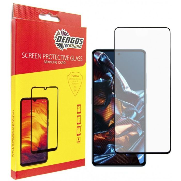 Скло захисне Dengos Full Glue Poco X5 Pro 5G (black) (TGFG-303)