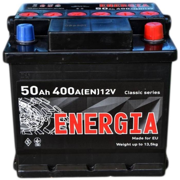 Аккумулятор автомобильный ENERGIA 50Ah Ев (-/+) (400EN) (22385)