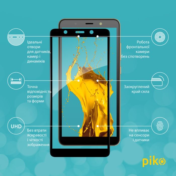 Скло захисне Piko Full Glue Tecno POP 3 (BB2) (1283126503191) зображення 3