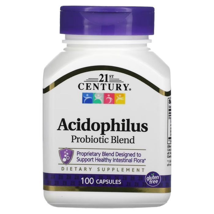 Пробіотики 21st Century Суміш пробіотиків, Acidophilus, 100 капсул (CEN-21339)