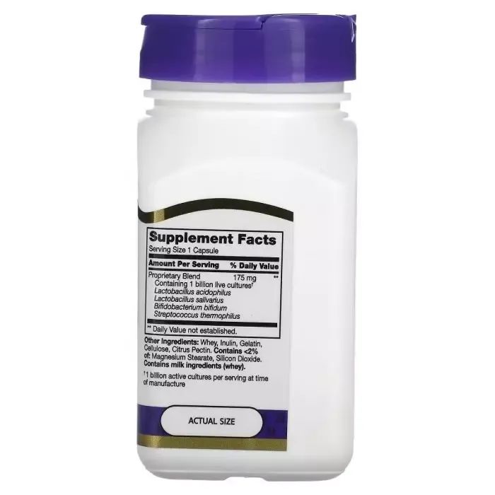 Пробіотики 21st Century Суміш пробіотиків, Acidophilus, 100 капсул (CEN-21339) зображення 2