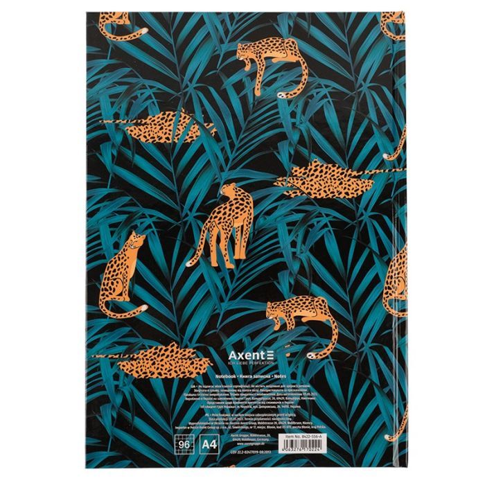 Канцелярская книга Axent Leopard А4 в твердом переплете 96 листа клетка, темно синяя (8422-556-A) изображение 4