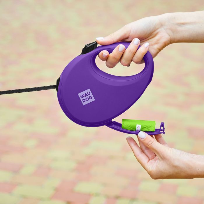 Повідець для собак WAUDOG R-leash з контейнером для пакетів L до 40 кг 5 м помаранчевий (26294) зображення 6