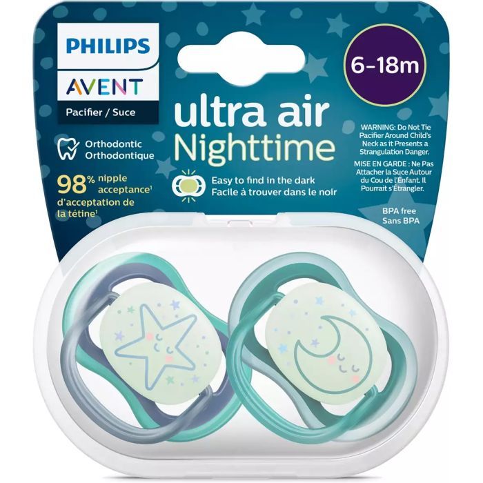Пустышка Philips AVENT Ultra Air Нічна 6-18 міс 2 шт (SCF376/13) изображение 3