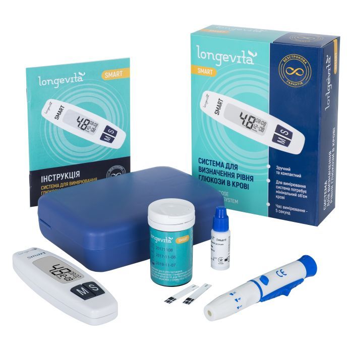 Глюкометр Longevita Smart Система для визначення рівня глюкози в крові (6397645) зображення 3