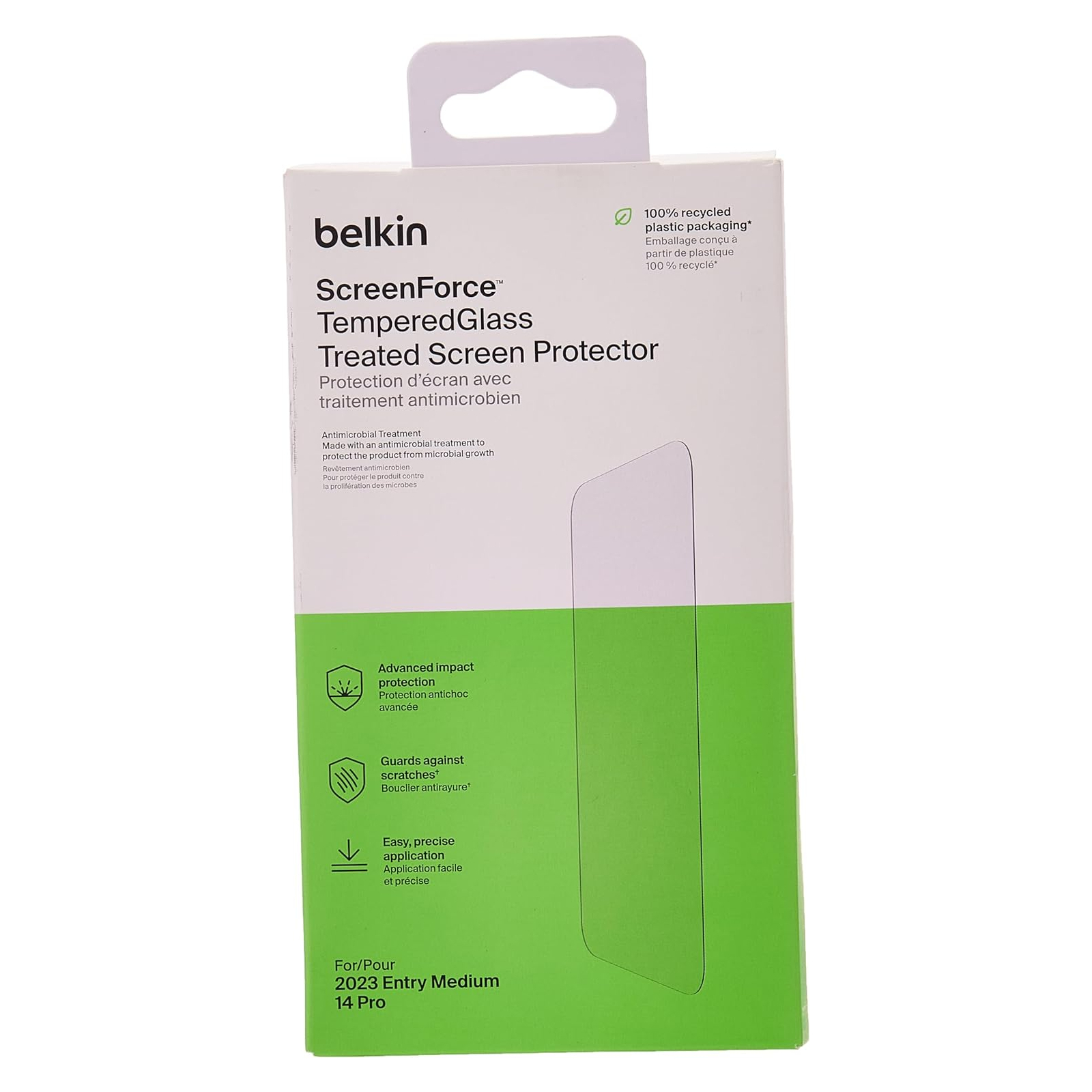 Скло захисне Belkin iPhone 15/14 Pro TemperedGlass (1 Pack) (OVA135ZZ) зображення 3