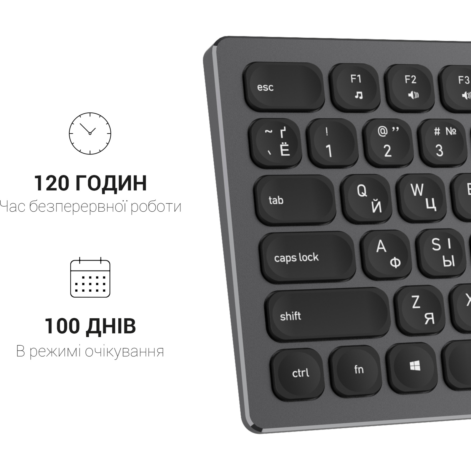 Клавіатура OfficePro SK1550 Wireless Black (SK1550B) зображення 11