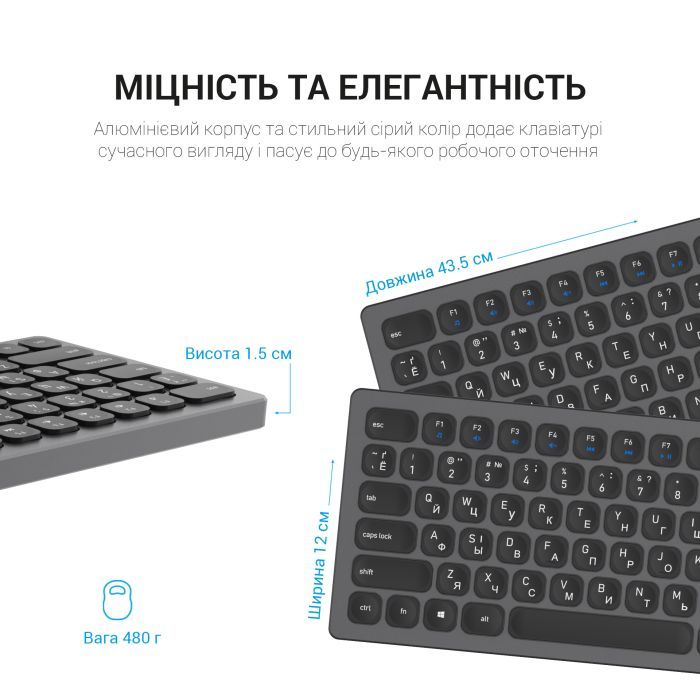 Клавиатура OfficePro SK1550 Wireless Black (SK1550B) изображение 6