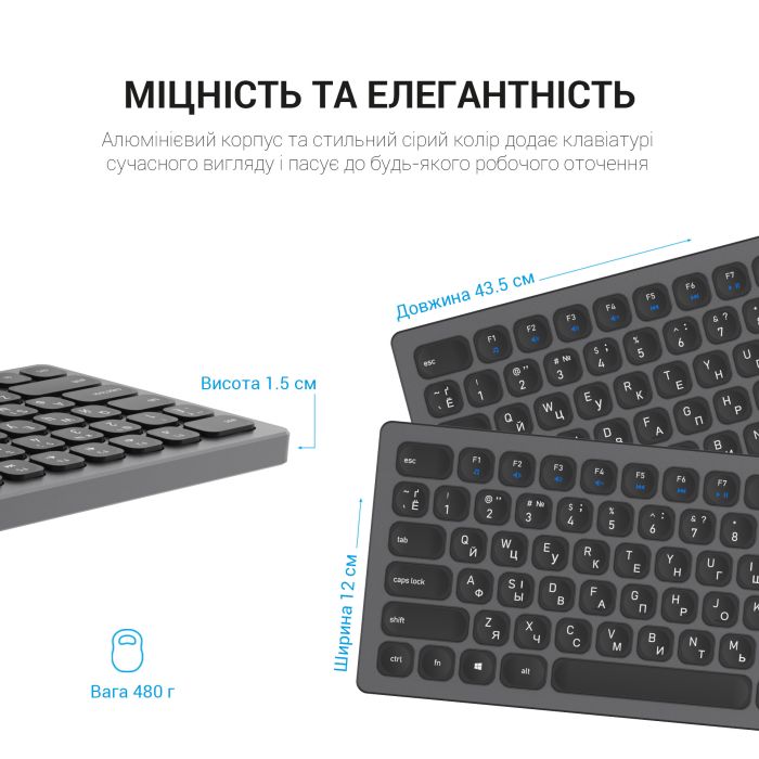Клавіатура OfficePro SK1550 Wireless Black (SK1550B) зображення 6