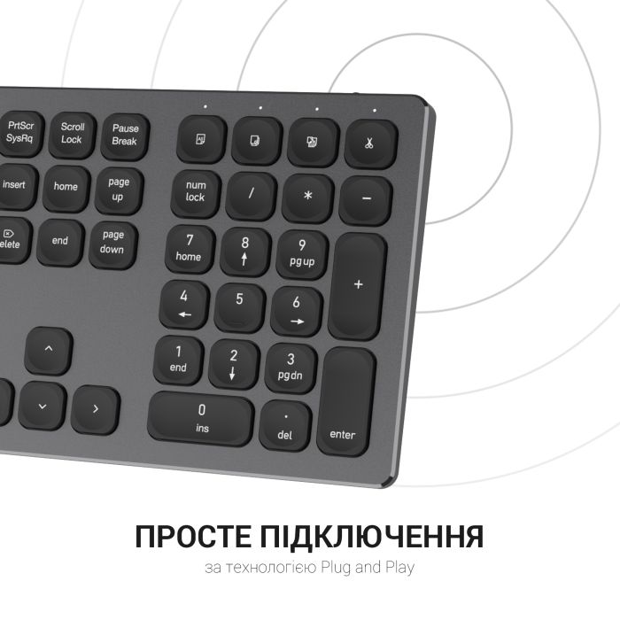 Клавіатура OfficePro SK1550 Wireless Black (SK1550B) зображення 9