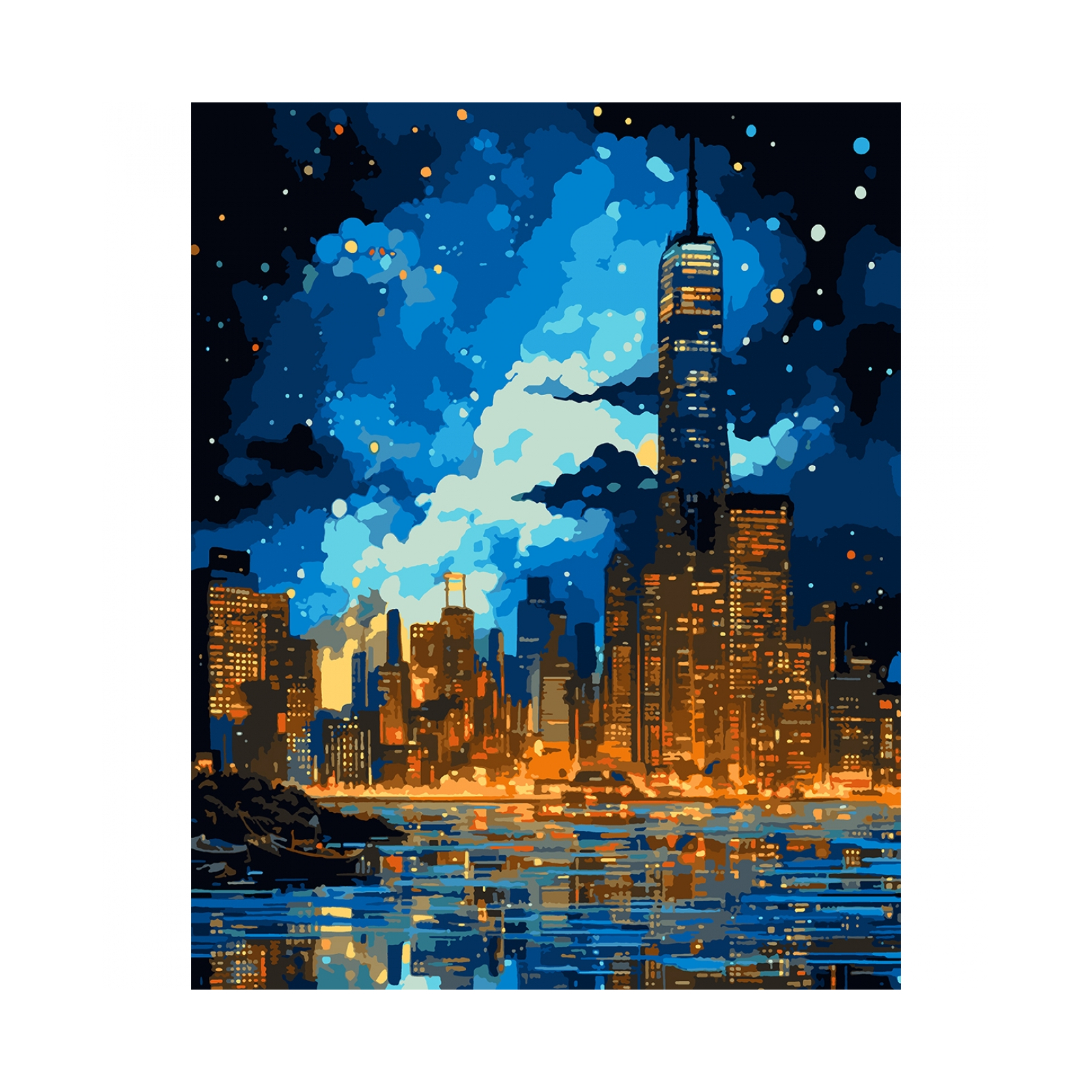 Картина по номерам Santi Ночной город с металлизированными красками 40х50 см (954745)