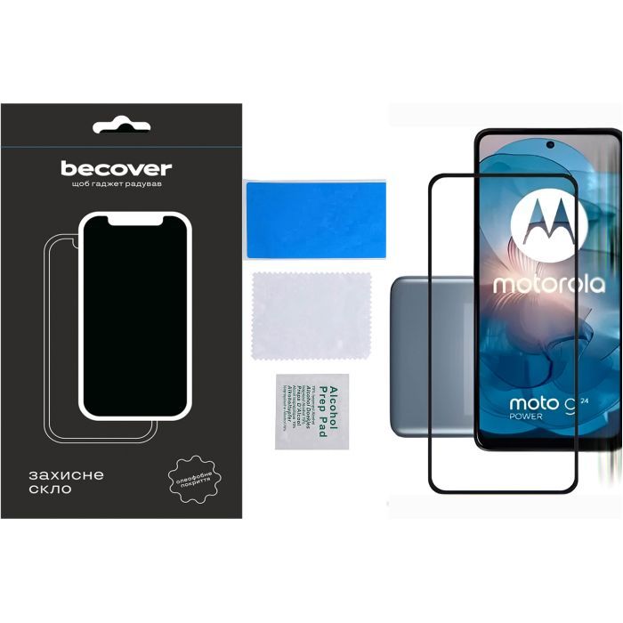 Стекло защитное BeCover Motorola Moto G24/G24 Power Black (710716) изображение 4