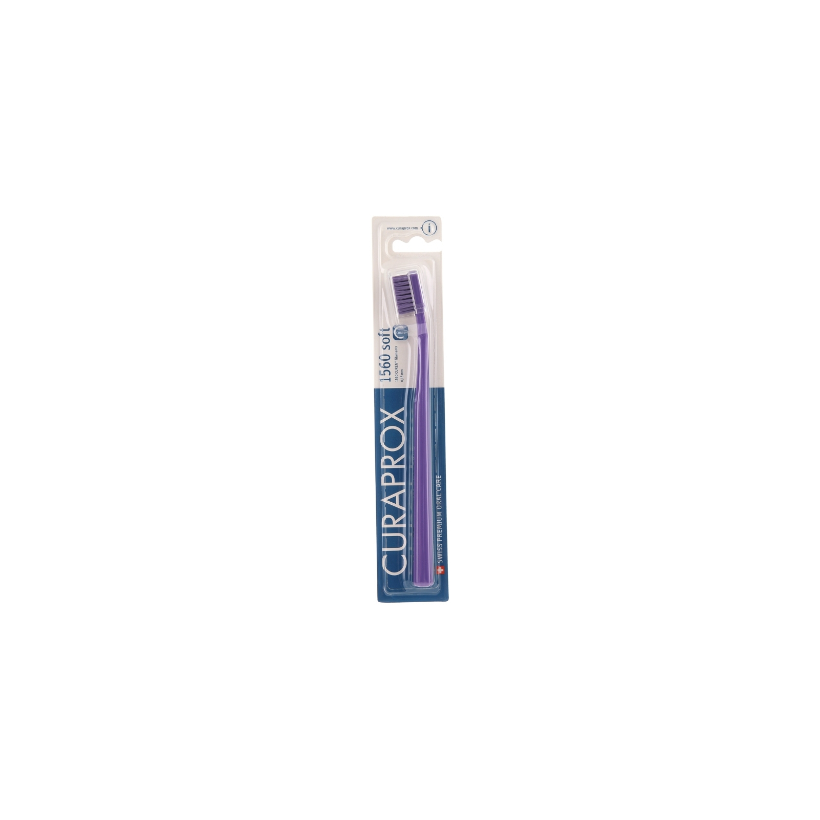 Зубна щітка Curaprox CS 1560 Soft М'яка D 0.15 мм Фіолетова з фіолетовою щетиною (CS 1560-12)