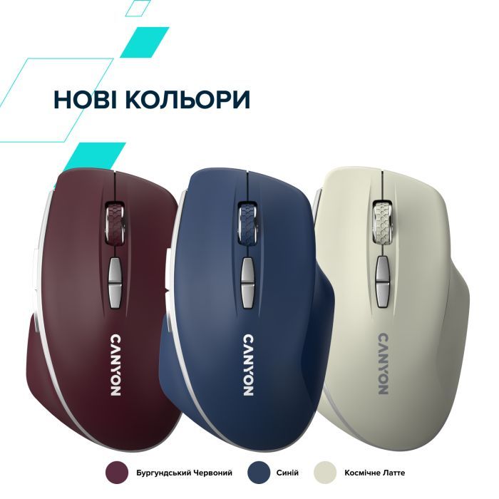 Мышка Canyon MW-21 Wireless Blue LED Cosmic Latte (CNS-CMSW21CL) изображение 8