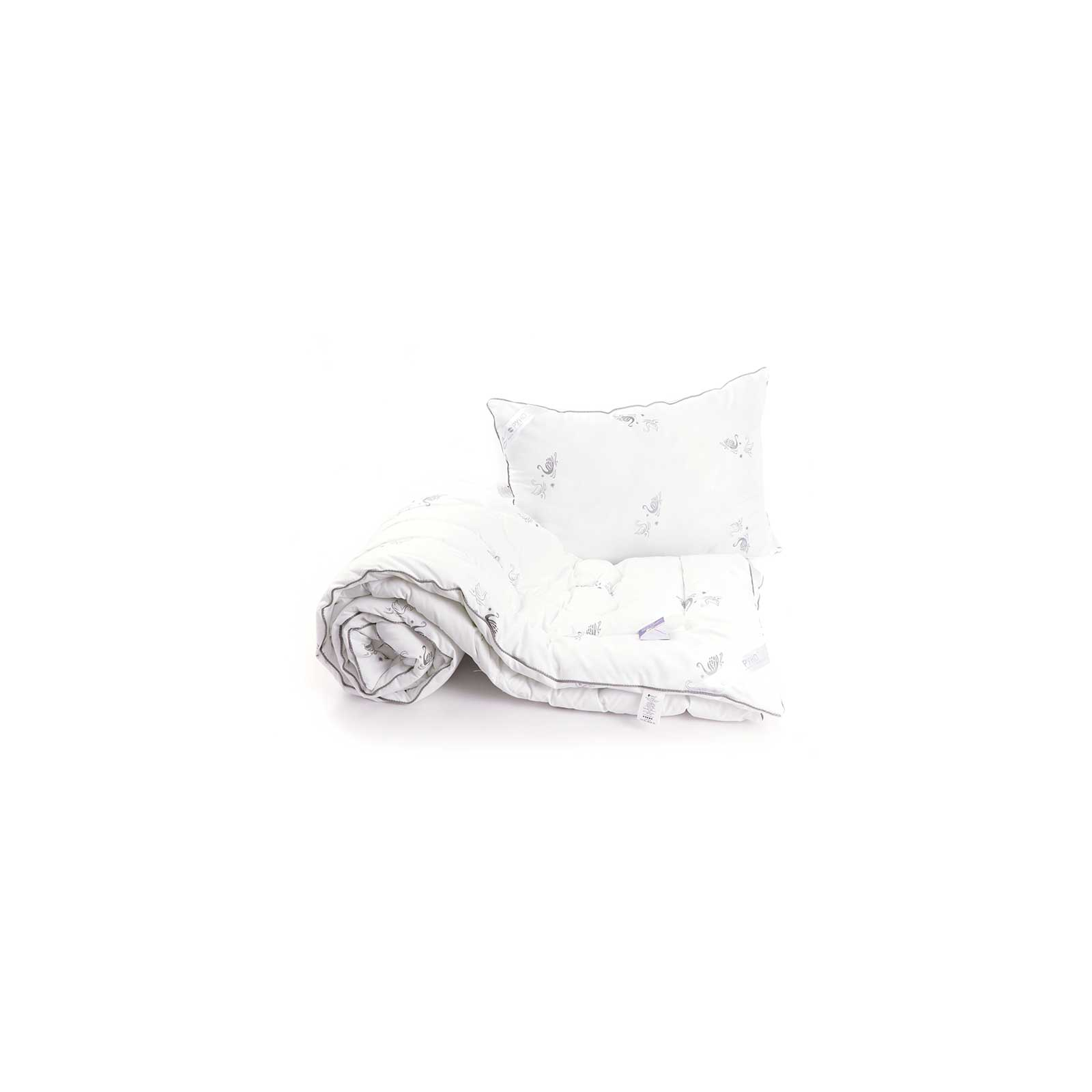 Ковдра Руно зі штучного лебединого пуху демі Silver Swan demi 140х205 см з подушкою 50х70 см (924.52_Silver Swan_demi)