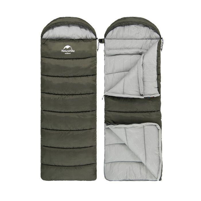 Спальный мешок Naturehike з капюшоном U250 NH20MSD07 (6°C) правий, темно-зелений (6927595767214-R) изображение 2