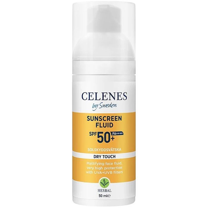 Засіб від засмаги Celenes Sunscreen Dry Touch Fluid SPF50+ Сонцезахисний флюїд 50 мл (7350104249137)