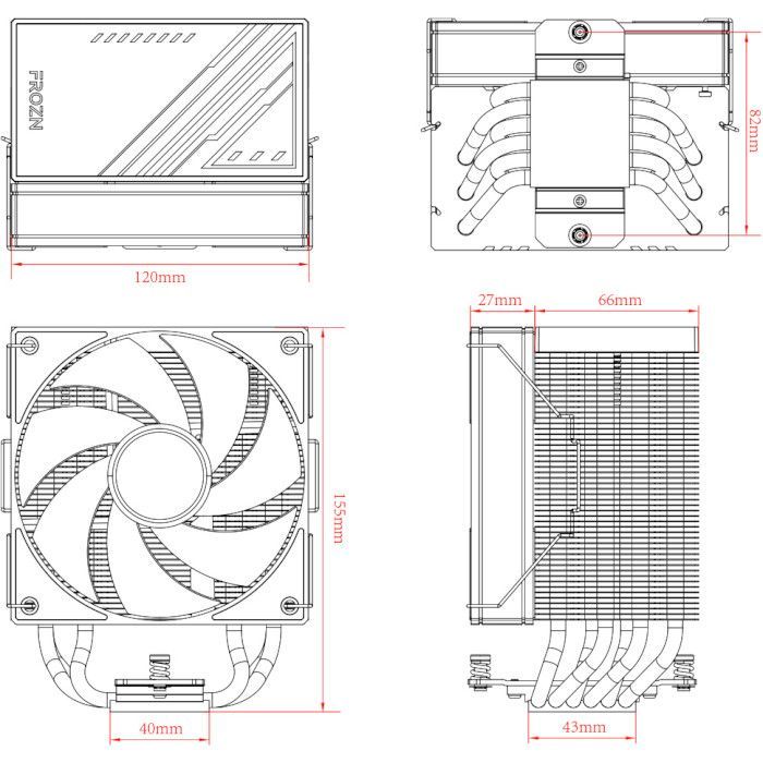 Кулер для процессора ID-Cooling Frozn A610 ARGB White (FROZN A610 ARGB White) изображение 7