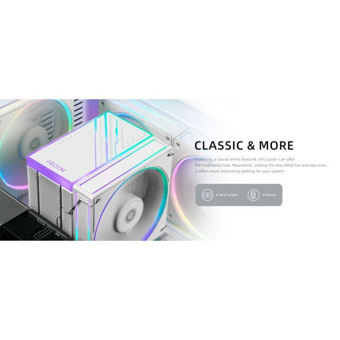 Кулер для процессора ID-Cooling Frozn A610 ARGB White (FROZN A610 ARGB White) изображение 9