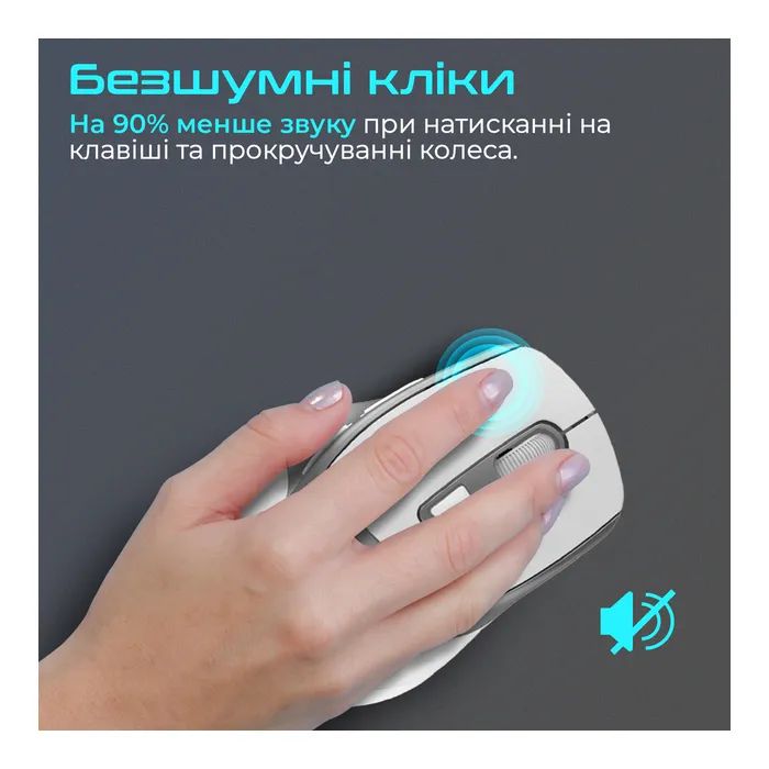 Мишка Promate Samit Wireless White (samit.white) зображення 3