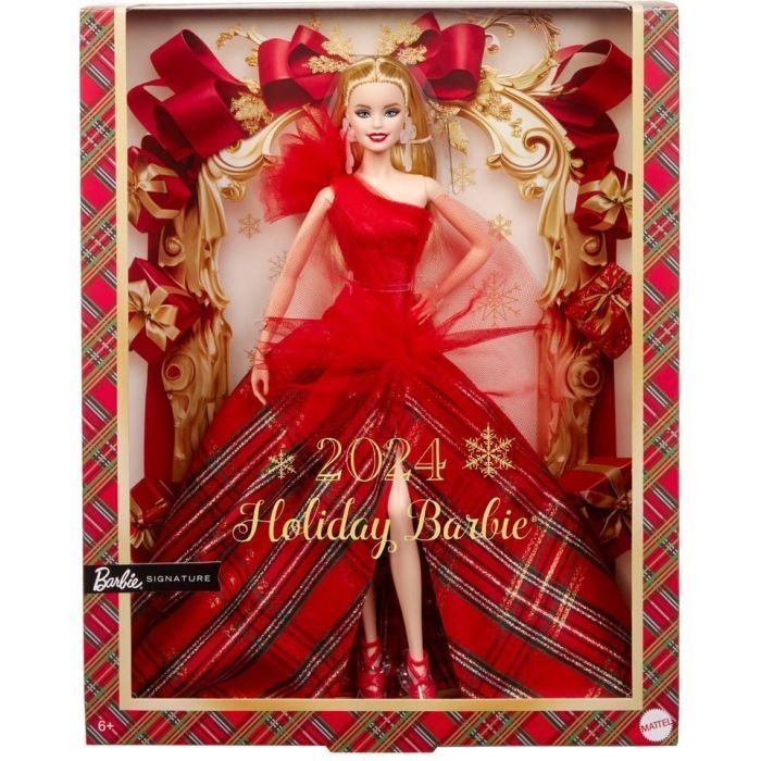 Кукла Barbie коллекционная Праздничная блондинка (HRM61) изображение 7