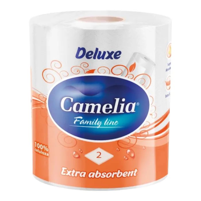 Бумажные полотенца Camelia Deluxe Белые 2 слоя 1 рулон (8606107569994)